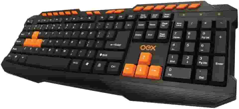 Teclado Gamer Action Oex Tc200 Abnt2 Usb Preto E Laranja