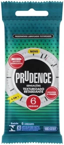 Preservativo Texturizado Retardante Prudence Sensações 6 Und