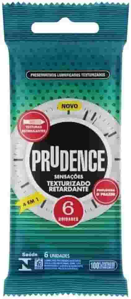 Preservativo Texturizado Retardante Prudence Sensações 6 Und