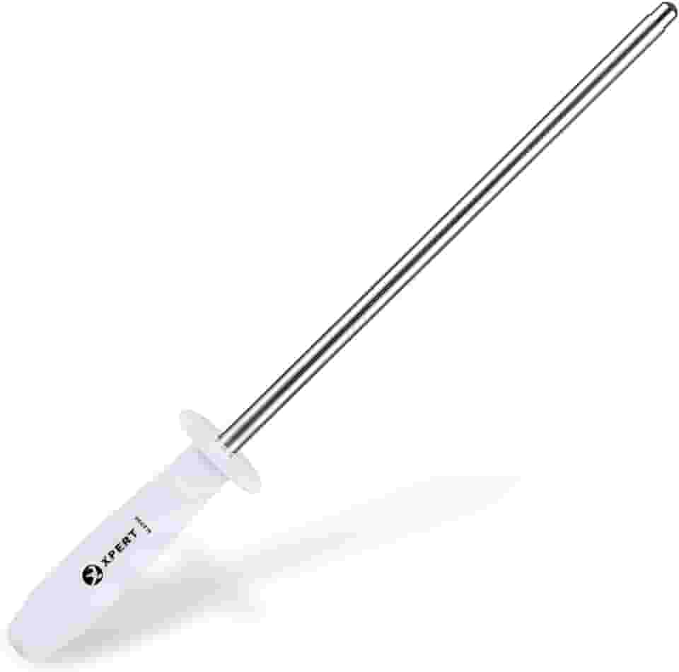 Chaira 8’’ em Aço Inox – Realinha Facas com Precisão, Afiador, Amolador, Cabo Ergonômico Antideslizante e Alta Durabilidade