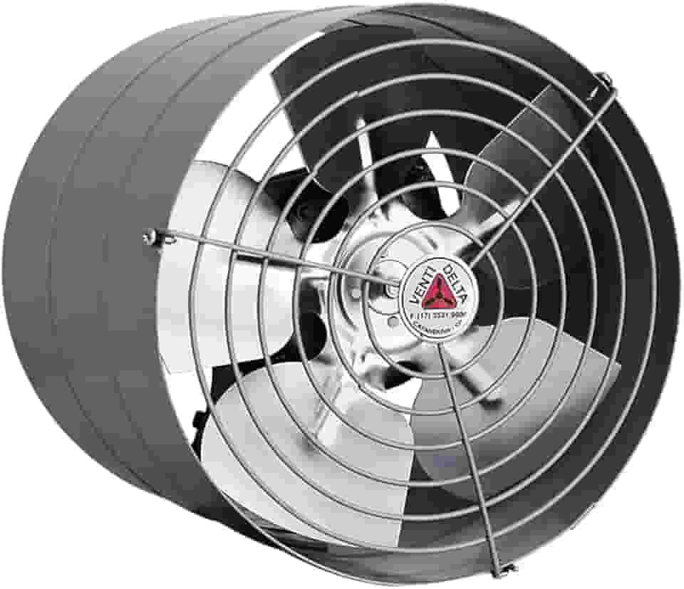 Venti-Delta Exaustor Linha Pesada Baixa Rotação 20cm Bivolt Preto