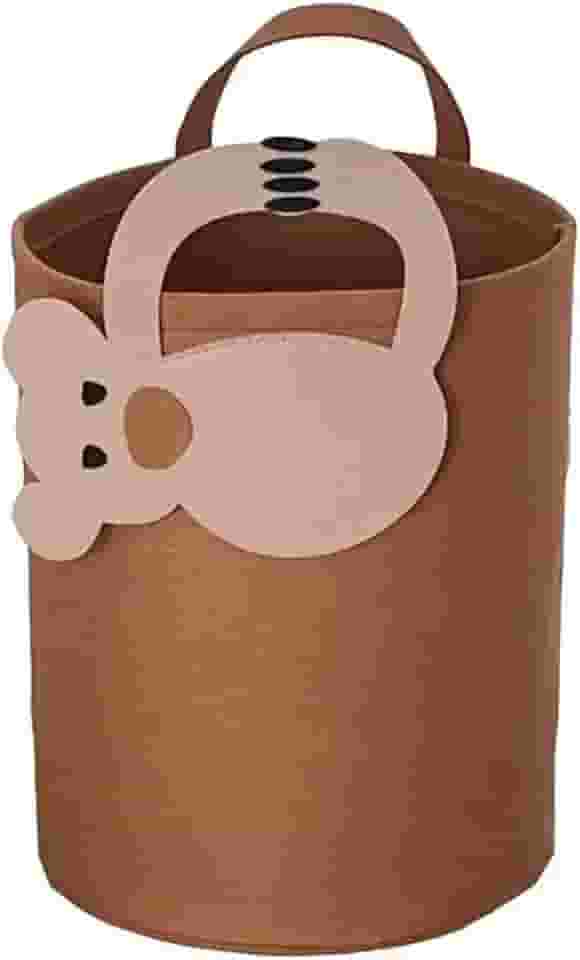 Lindo cesto de roupa suja dobrável de feltro para berçário, cesta de armazenamento de brinquedos, cobertores com alças (coala)