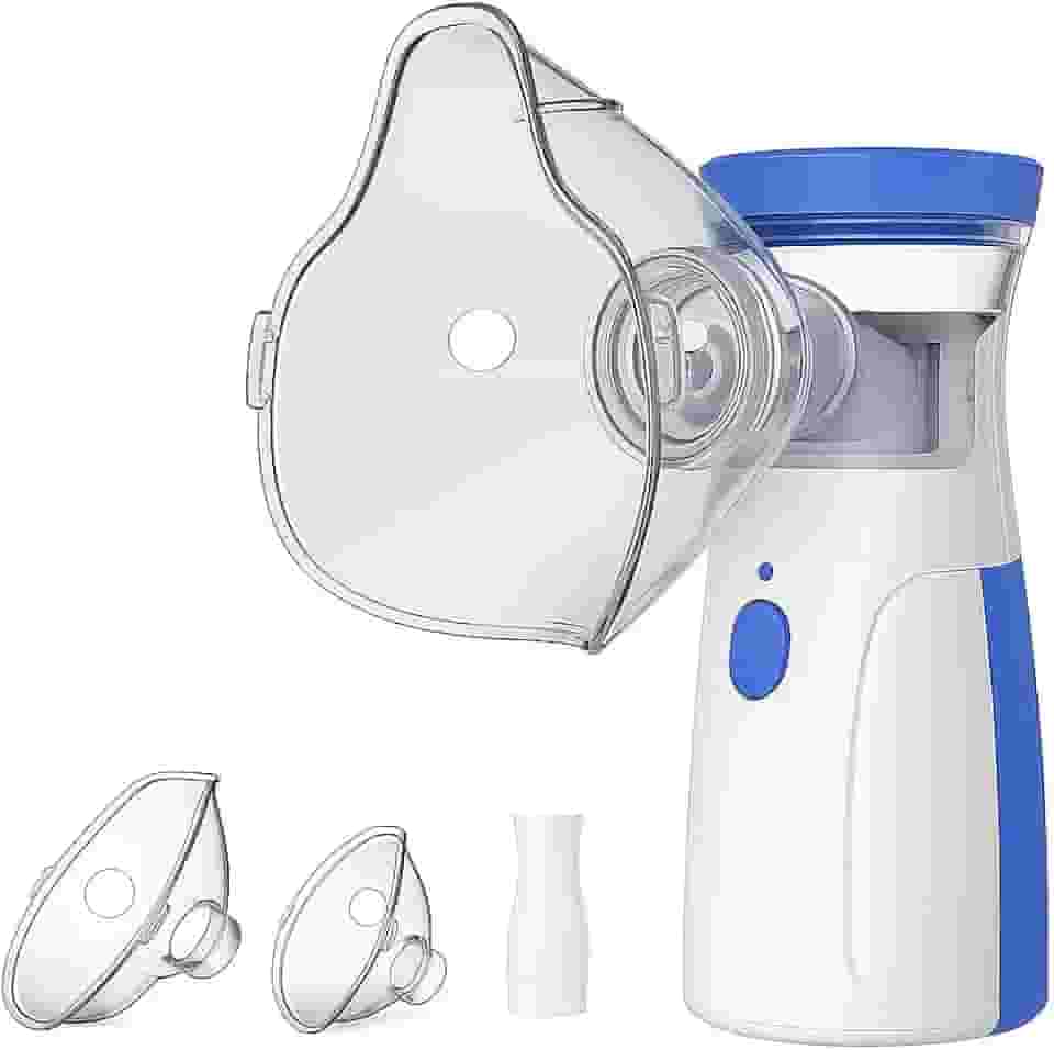 Inalador Nebulizador 3 em 1 Ultrassônico Portátil | Silencioso, Sem Fios & Recarga USB-C | Alívio Rápido de Crises Respiratórias em Adultos e Idosos