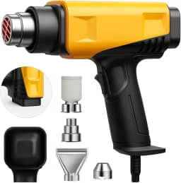 Pistola de Ar Quente com Tela Digital e Regulagem de Calor Profissional (Amarelho)