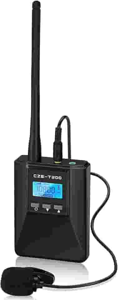 YOVDA Transmissor Fm T200, Transmissor De Rádio Portátil Para Igreja Com Microfone De Clipe, Estação Estéreo Recarregável De 1000Mah Para Reuniões/Turismo/Igreja/Escola
