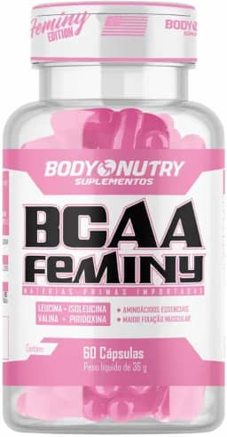 BCAA Feminino 60 Capsulas Aminoacidos Essenciais Enriquecido com vitamina B6 Sem Sabor Ultra Concentrado Rapida Absorção Importado Original