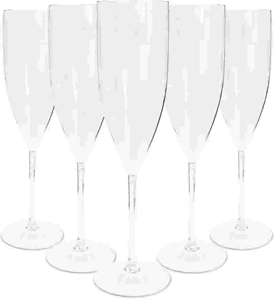 20 Taças de Champanhe de Acrílico Cristal 160 Ml