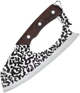 Cutelo Artesanal de Cozinha 23cm em Aço Inox – Faca Cutelo Profissional para Carne, Legumes e Churrasco