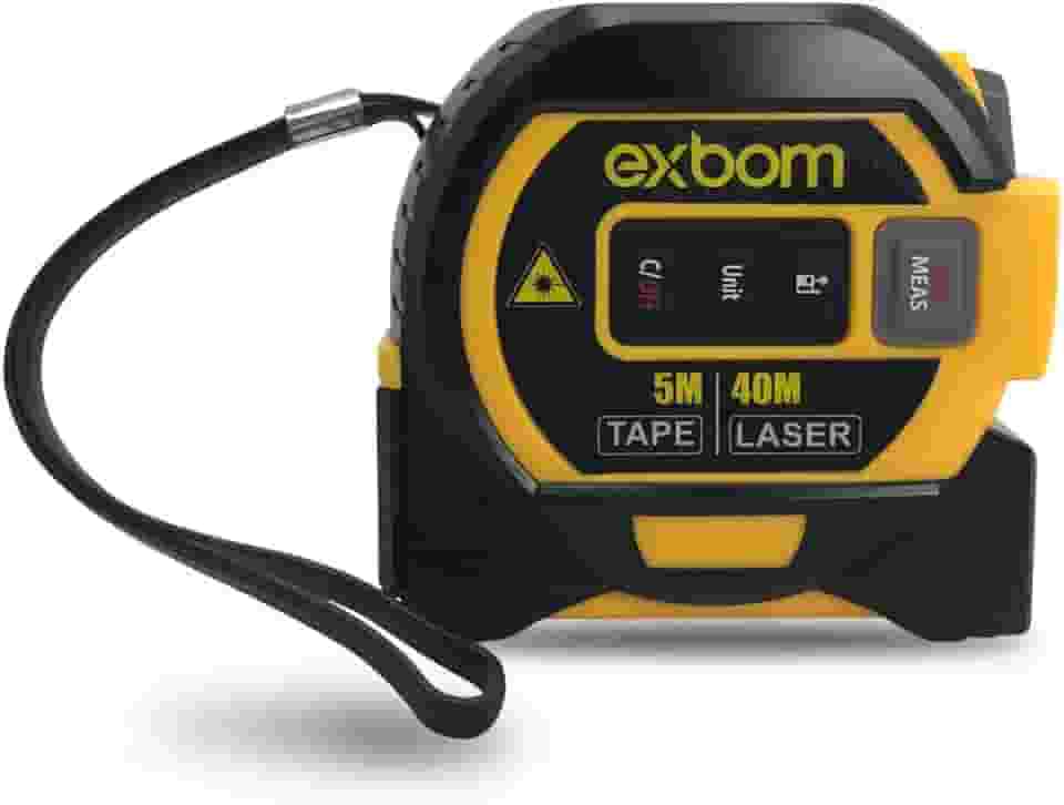 Trena Digital Exbom Com Visor Lcd Laser De Medição Até 40m Multifuncional 3 Em 1