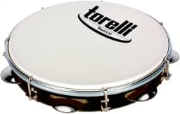 PANDEIRO 10'' INJETADO PRETO PELE LEITOSA