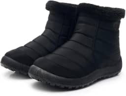 Botas femininas de cano curto de pele quente para neve sapatos femininos de inverno impermeáveis acolchoados calçados de inverno