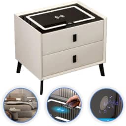 Mesa De Cabeceira com 2 gavetas inteligente Carregador sem Fio Indução