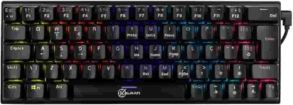Teclado Mecânico Gamer Kalkan Loki 60% Iluminação Rainbow Preto Switch Marrom USB Tipo-C KLK00015