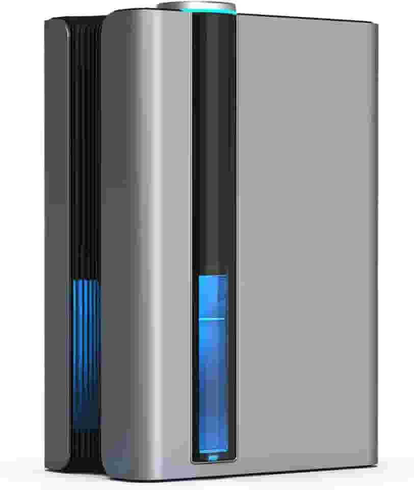 QBuen desumidificador de ar,Filtros reutilizáveis, 2400 ML, Com mangueira de drenagem, Luzes de atmosfera coloridas, adequado para salas de estar, armários, banheiros, porões, trailers