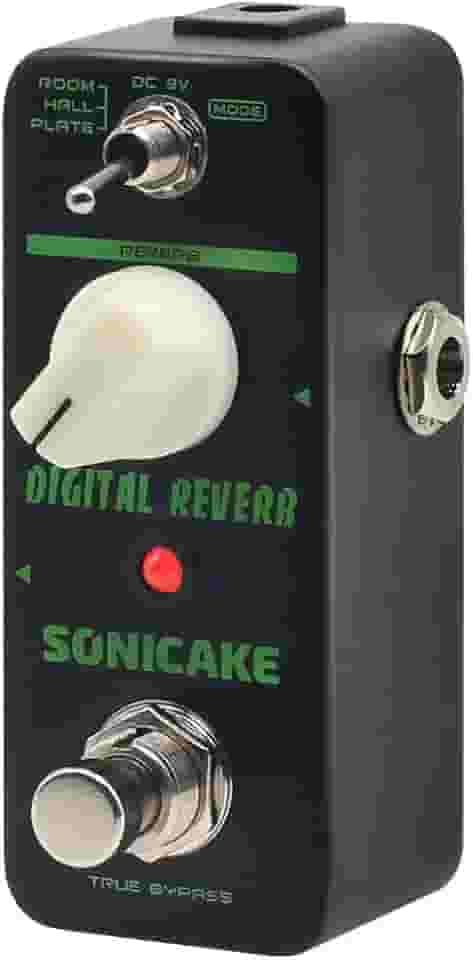 SONICAKE Pedal de Guitarra Reverb 3 Modos Sala Hall Plate Pedal de Efeitos de Guitarra Reverb Digital True Bypass