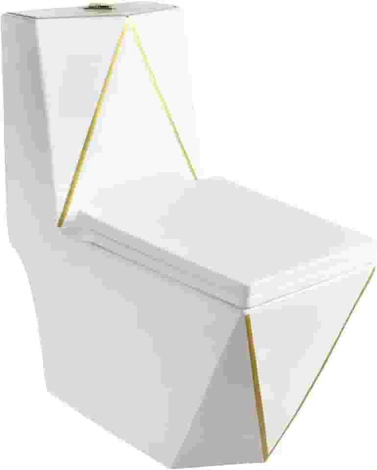 Vaso Sanitário Monobloco Acoplado Completo Diamante Linha Dourado Gowff