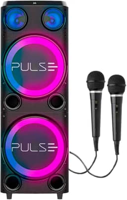 Caixa de Som Torre Double Pulse SP508 12 LED Bluetooth 2300W - 2 Mic