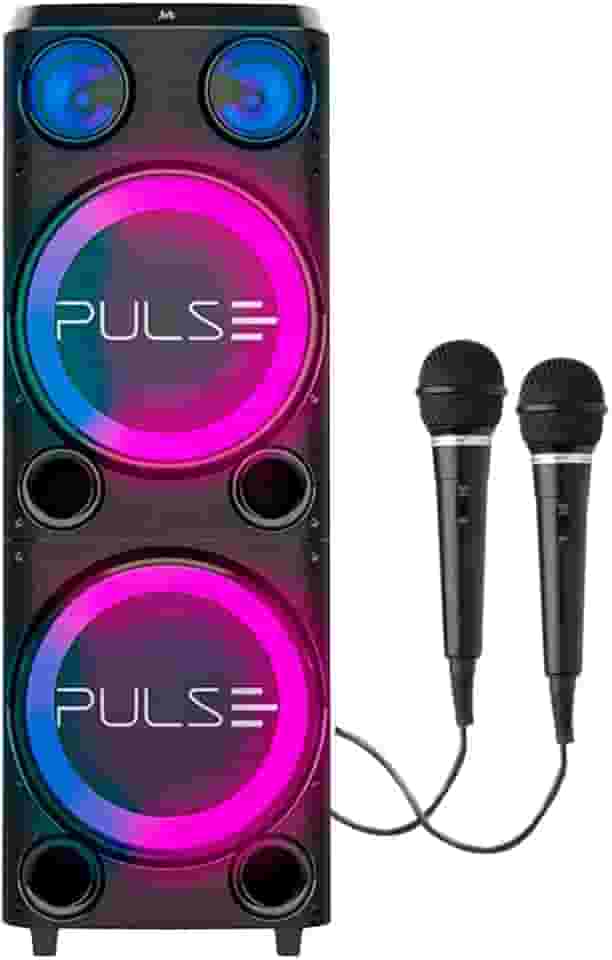 Caixa de Som Torre Double Pulse SP508 12 LED Bluetooth 2300W - 2 Mic