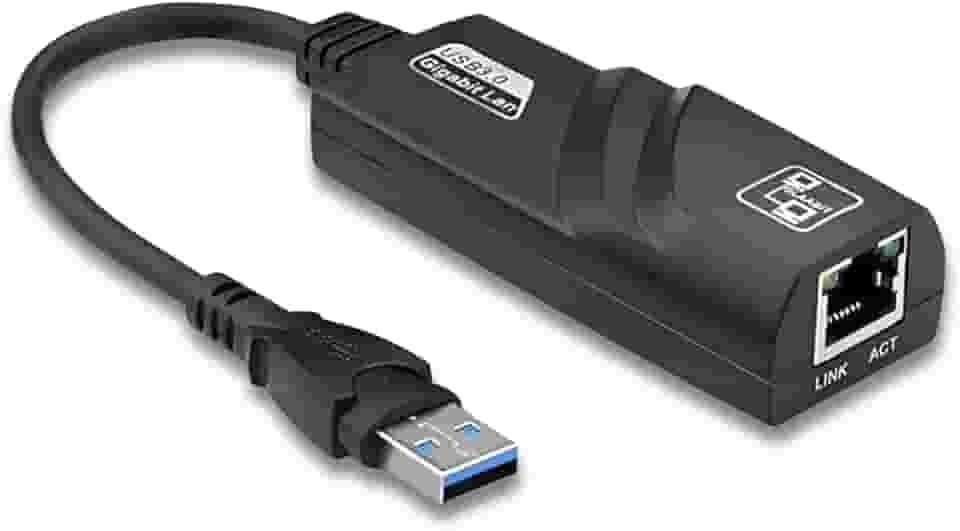 Adaptador de Rede USB 3.0 para RJ45 Gigabit Ethernet 10/100/1000Mbps – Placa de Rede Externa Compatível com Notebook, PC e MacBook Sistemas Operacionais Windows/Linux/Mac