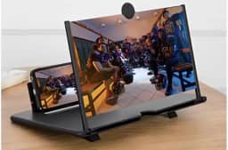 Lupa de tela de 12 polegadas para celular – Projetor ampliador de tela HD 3D para filmes, vídeos e jogos – Suporte de telefone dobrável com amplificador de tela – (12 polegadas)
