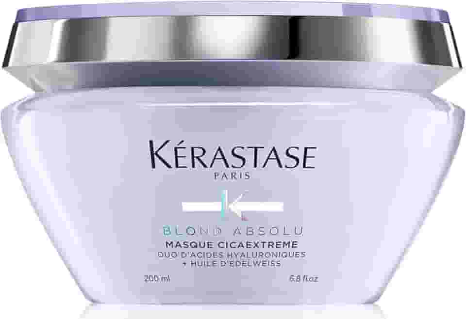 Kérastase Máscara Blond Absolu Masque Cicaextreme, Cabelos loiros, descoloridos, Hidratação, restauração, Ácido Hialurônico, Flor de Edelweiss, 200 ml