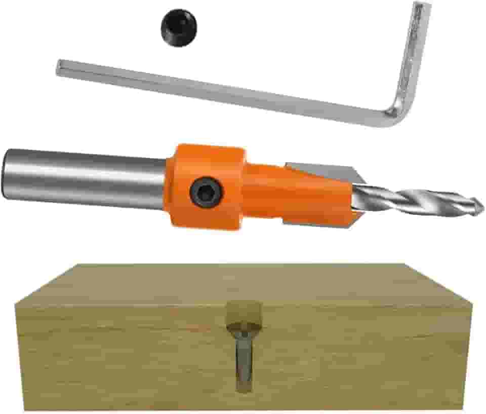 Kit 3 Broca Escareadora Rebaixo De Parafuso Em Madeira Com Limitador 3x8