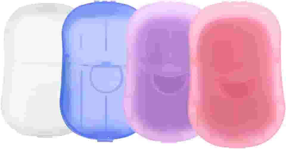 GIBENUO 4 caixas (200 folhas) folhas de sabão para lavar as mãos para viagens ao ar livre, portátil, caminhada, sabão de papel de mão para viagem, festa, escola, acampamento