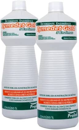 Kit 2 Detergente Enzimático Zymedet Gold, 5 Enzimas, 2L, para Limpeza de Instrumentais Médicos, Odontológicos e Veterinários