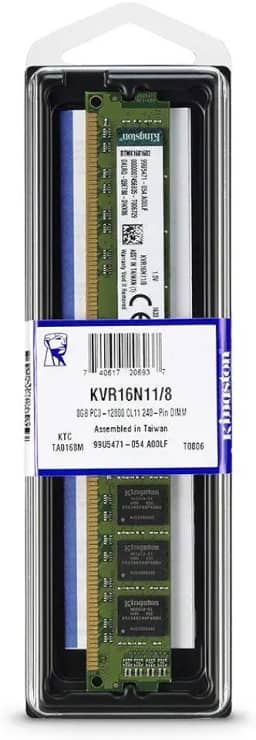 Kingstone KVR16N118 - Memória de 8GB DIMM DDR3 1600Mhz 1,5V 2Rx8 para desktop