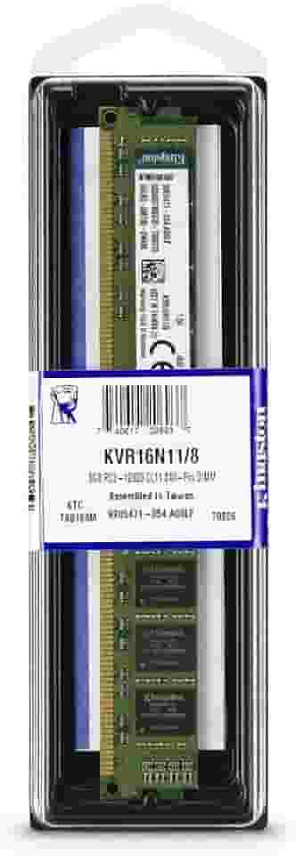 Kingstone KVR16N118 - Memória de 8GB DIMM DDR3 1600Mhz 1,5V 2Rx8 para desktop