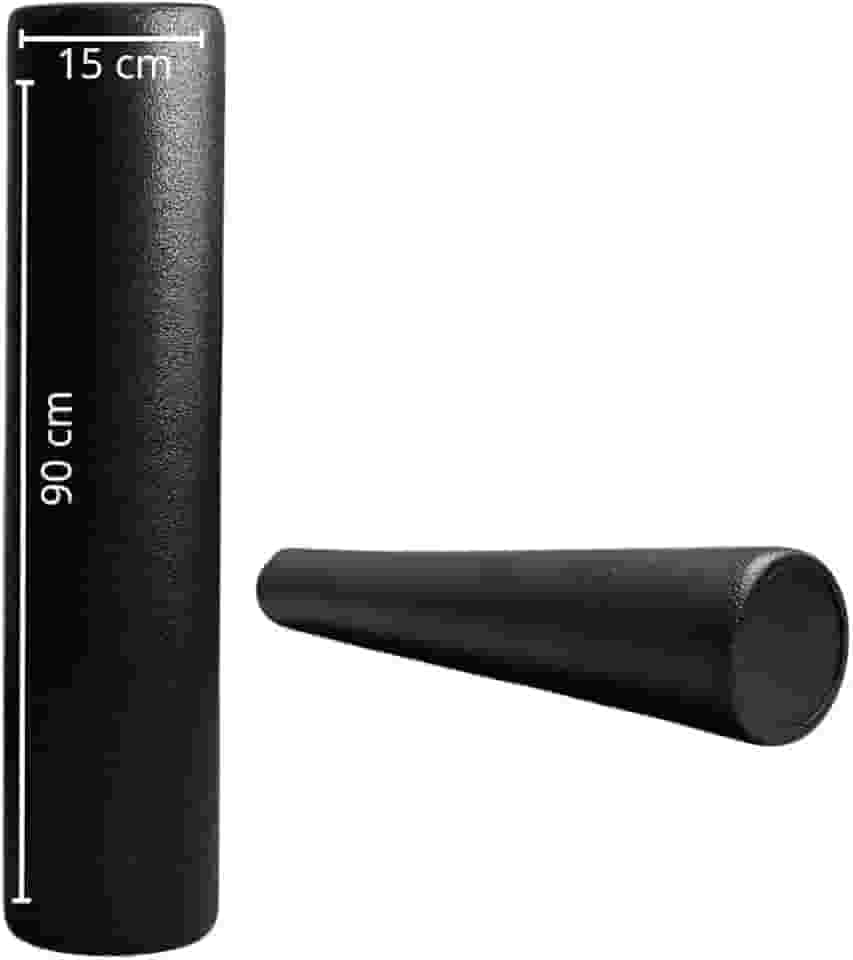 Rolo Para Exercícios 90cm Liberação Miofascial Foam Roller Massagem Pilates Yoga Academia Crossfit Relaxamento (Preto)