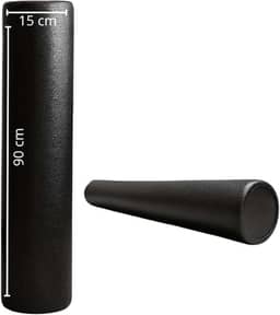 Rolo Para Exercícios 90cm Liberação Miofascial Foam Roller Massagem Pilates Yoga Academia Crossfit Relaxamento (Preto)