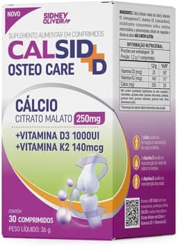 Cálcio Citrato Malato 250mg + K2 140mcg Calsid-d Osteo Care