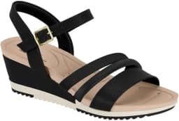 Sandália Anabela Feminina Modare com Tiras e Detalhes em Strass – Leve e Moderna