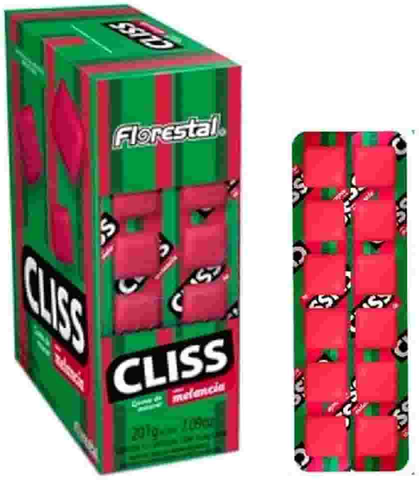 Chiclete Cliss Melancia – 12 Cartelas com 12 Unidades Cada | Total 144 Chicletes | Doce Refrescante para Revenda, Festas e Lembrancinhas