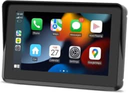 Central Multimídia MP5 para Moto 5' com Tela Touch – CarPlay e Android Auto, Bluetooth, à Prova d’Água, GPS, USB, Áudio Veicular