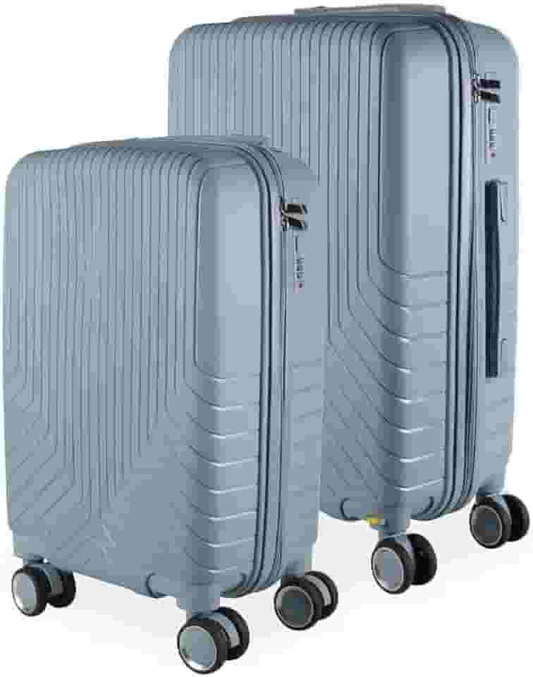 Cj Malas Polipropileno 2 Peças P e M com Rodas 360 França - AeroMalas (Azul Claro)