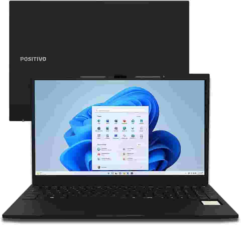 Notebook Positivo Vision R15M AMD Ryzen 5-5625U Windows 11 Home 32GB RAM 512GB SSD Wi-Fi 6 Tela 15' Full HD IPS Antirreflexo - Minitela e Tecla Copilot - Permite upgrade de memória RAM e SSD - Preto