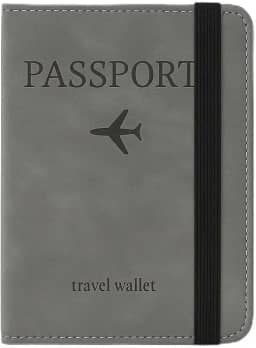 Porta Passaporte Com Elástico Ajustável Organizador De Documentos De Viagem Carteira Porta Cartões Capa Slim Doleira Antifurto Ideal Para Viagens (Cinza)