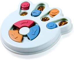 Brinquedo quebra cabeça pet Comedouro interativo Cães gatos porta petisco Tabuleiro pet (Azul)