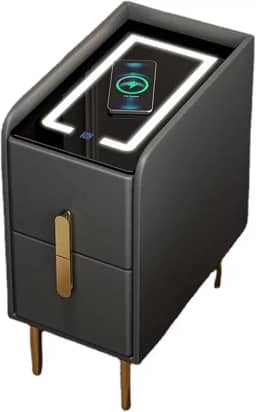 Mesa de cabeceira de cabeceira com LED de indução por indução de carregamento USB, moldura de cabeceira de 3 cores