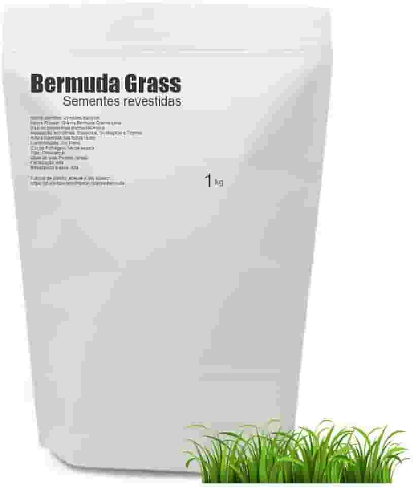 1Kg Semente de Grama Bermuda Peletizadas - Folha Fina para Jardim Campo de Futebol