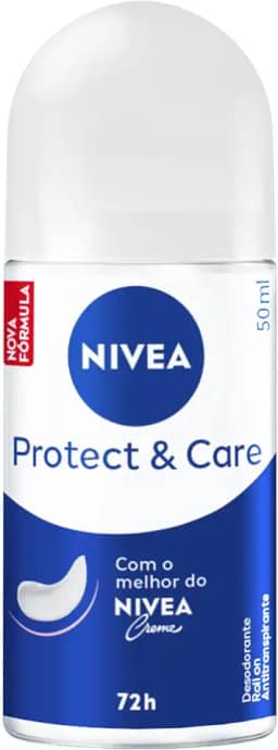NIVEA Desodorante Roll-on Protect & Care 50ml - Cuidado e Proteção por 72h com o melhor do NIVEA creme