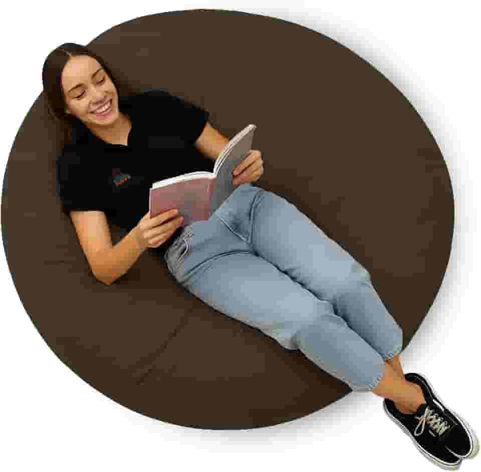 Puff Redondo Gigante Almofadão Com Enchimento Decoração Festas Eventos Quarto Sala (Marrom)