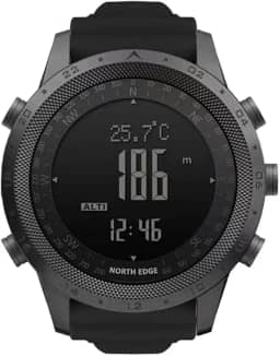 CakCity Relógio tático militar masculino - relógio esportivo ao ar livre com bússola, barômetro, altímetro e contador de passos - relógio de pulso digital de caminhada, silicone