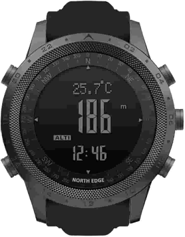 CakCity Relógio tático militar masculino - relógio esportivo ao ar livre com bússola, barômetro, altímetro e contador de passos - relógio de pulso digital de caminhada, silicone