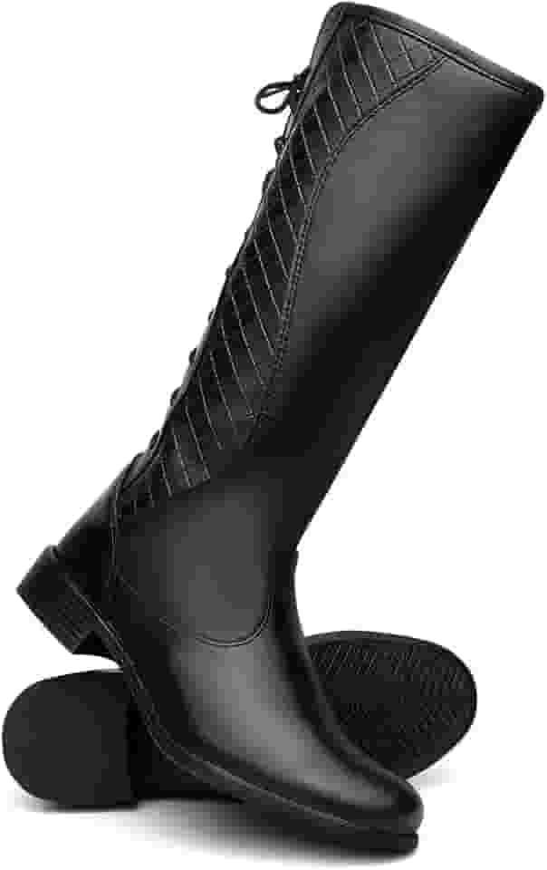 Bota Feminina Cano Longo Montaria Com Ajuste de Amarração