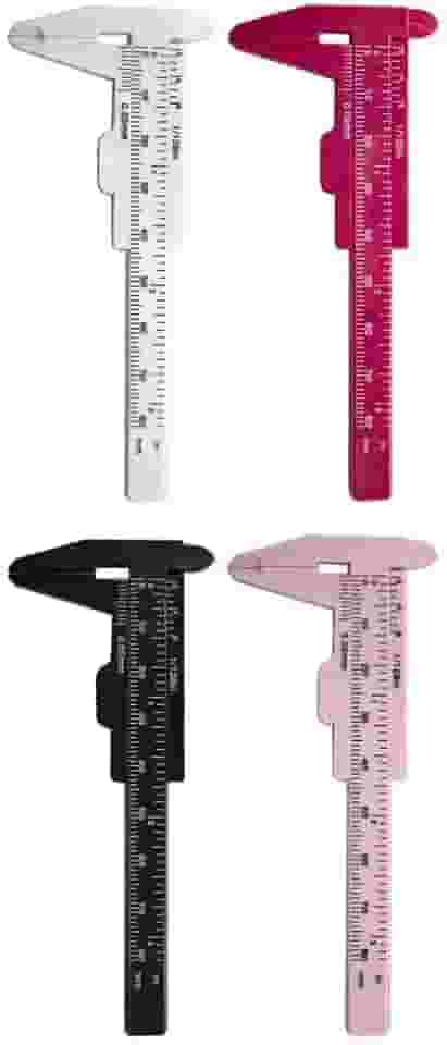 Kit com 4 Paquímetros para Design de Sobrancelhas, Profissional, Medidas