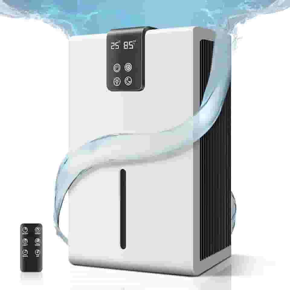 110-220V, Desumidificador de Ar 2.2L, Purificador de Ar, Desumidificador Ar Ambiente Elétrico Antiodor, Branco, Desligamento Automático Quando a Água Está Cheia