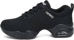 Tênis feminino de dança Jazz com cadarço e sola dividida Zumba